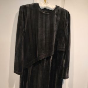 black and grey plush Simondona robe loungewear